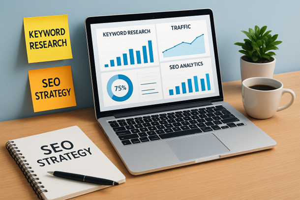 Keyword research and SEO strategy for content optimization - 123webdesigner